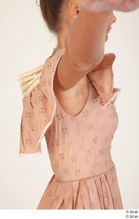  Photos Woman in Historical Dress 11 19th century Historical collar pink dress upper body 0007.jpg